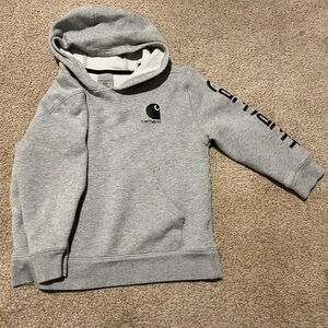 Carhartt Kids Light Gray Hoodie with Logo